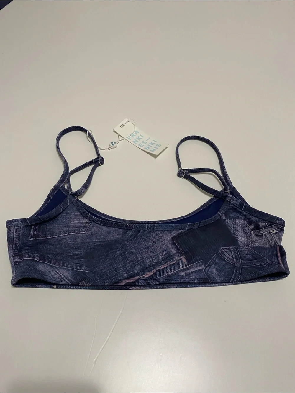 Frankie’s Bikinis Denim Print Dallas Top